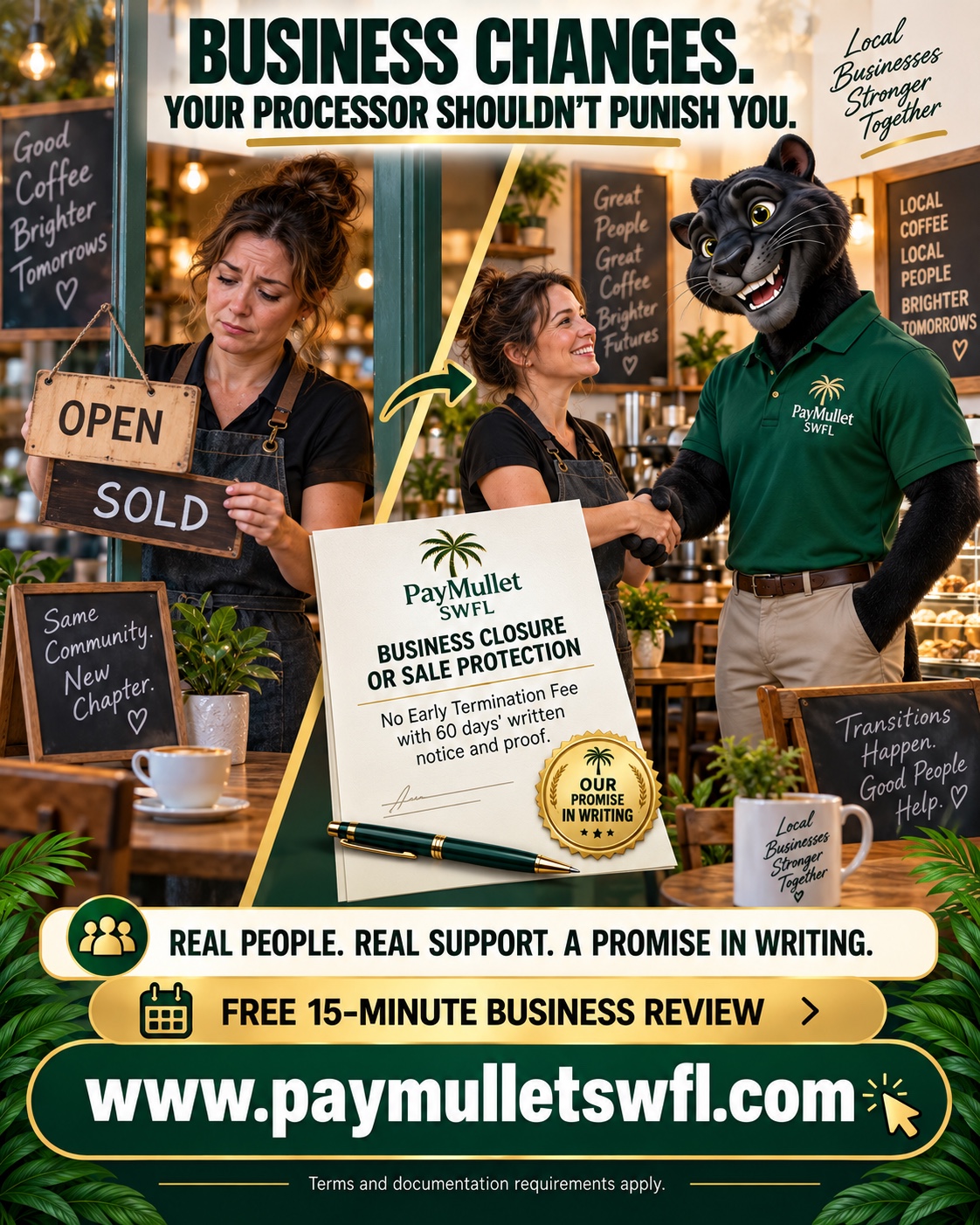 PayMullet business closure or sale protection