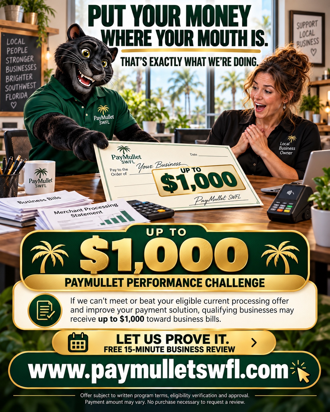 PayMullet performance challenge offering up to one thousand dollars